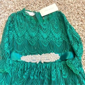 Trish Scully Child size 8 emerald green dress (worn for pictures only)